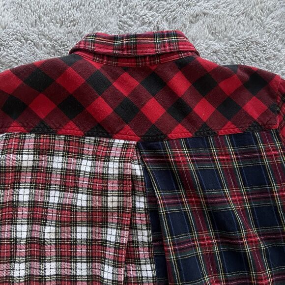 John Mark Plaid Patchwork Button Up Flannel Tunic READ Missing Two Buttons XL - Picture 10 of 10